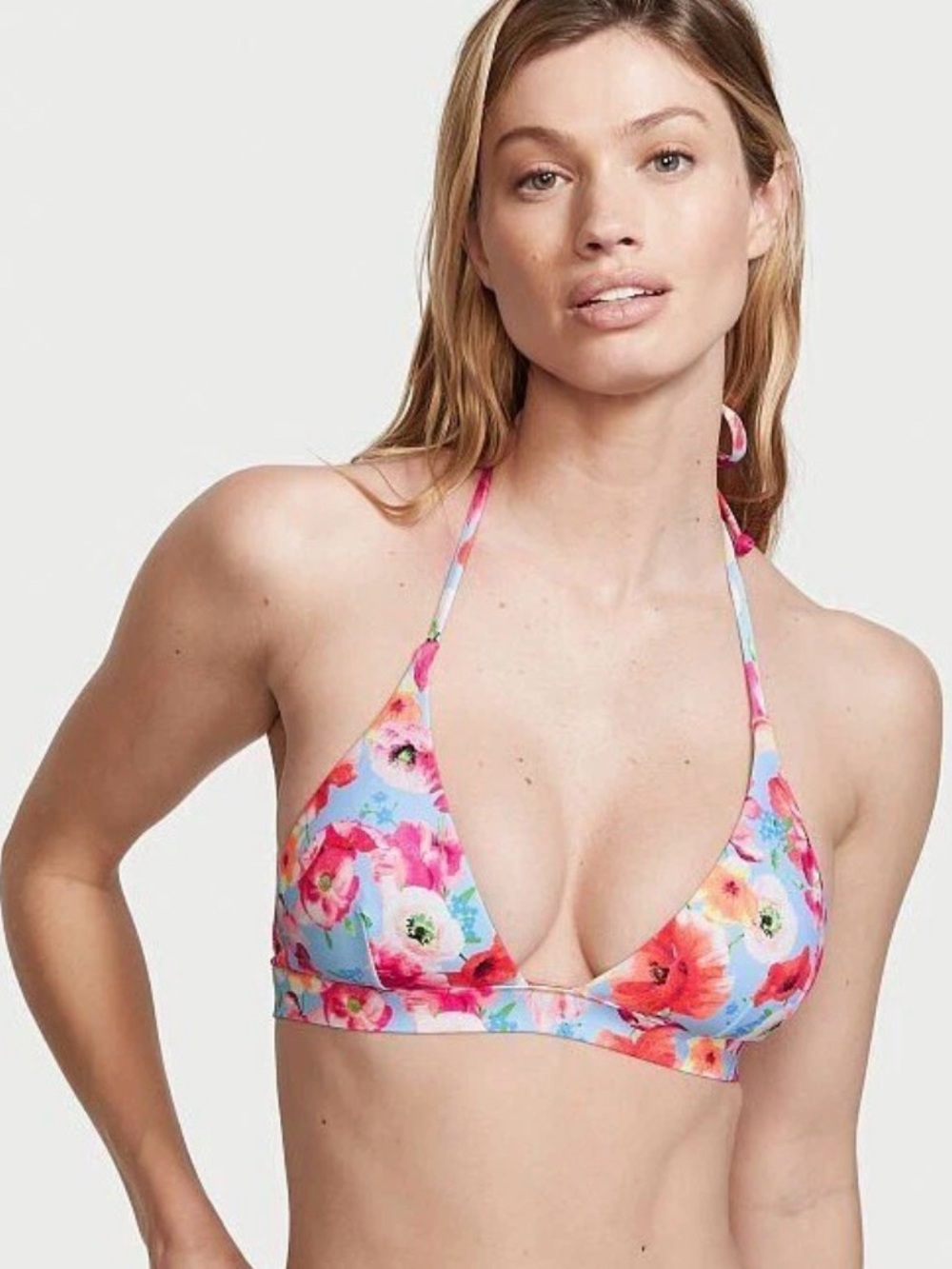 Victoria's Secret |Havana Push-Up Halter Swim set Barbados Bikini blue floral